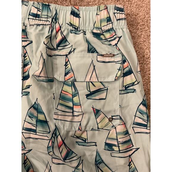 NWT Vintage Summer Men's Dry Fast Sailboats Mint Stretch Swimming Trunks, XXL - Picture 7 of 7